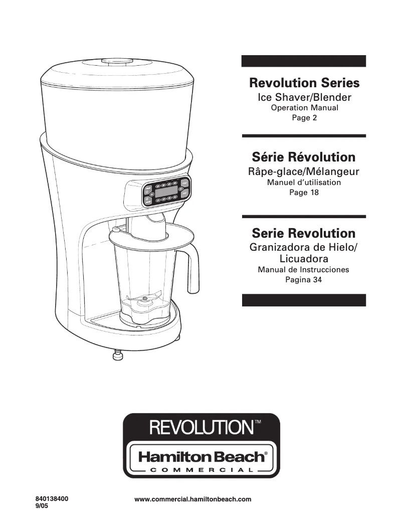 Página 1 del manual Manual de usuario Hamilton Beach Revolution HBS1400