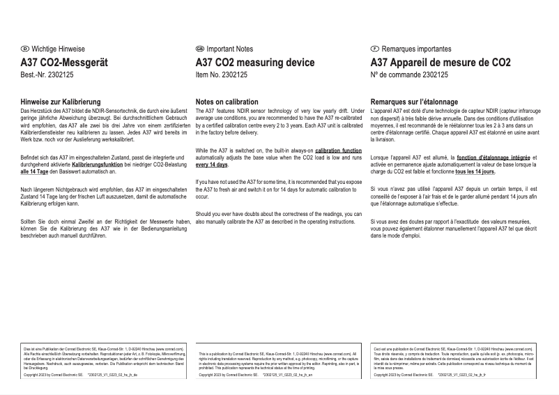 Imagen de la primera página del manual del dispositivo A37