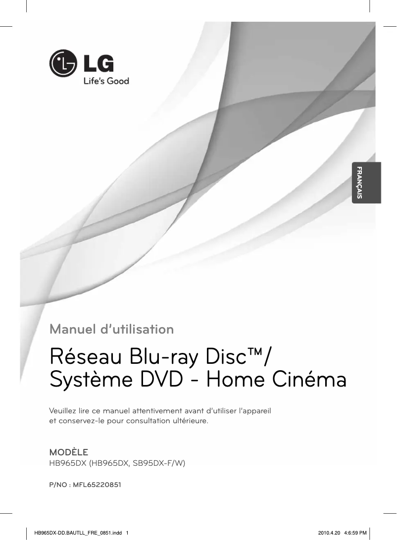 Imagen de la primera página del manual del dispositivo HB965DX