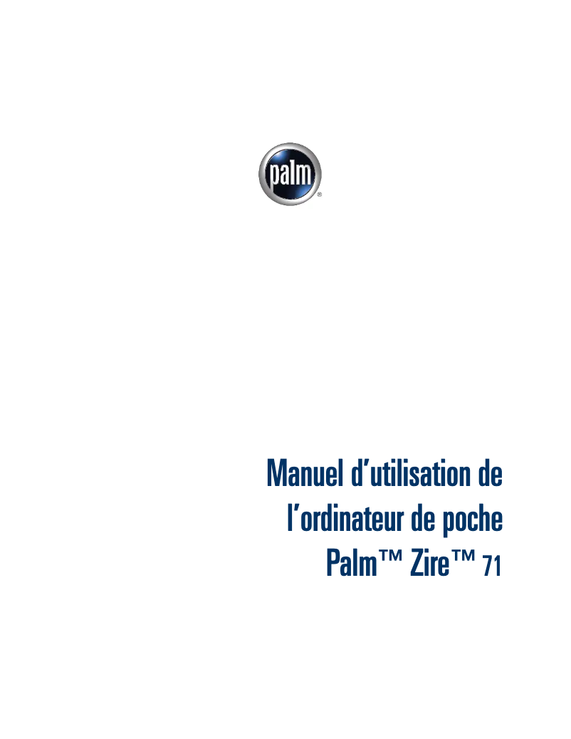 Página 1 del manual Manual de usuario Palm Zire 71