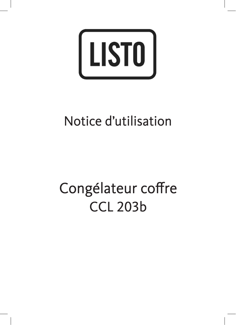 Página 1 del manual Manual de usuario Listo CCL 203b