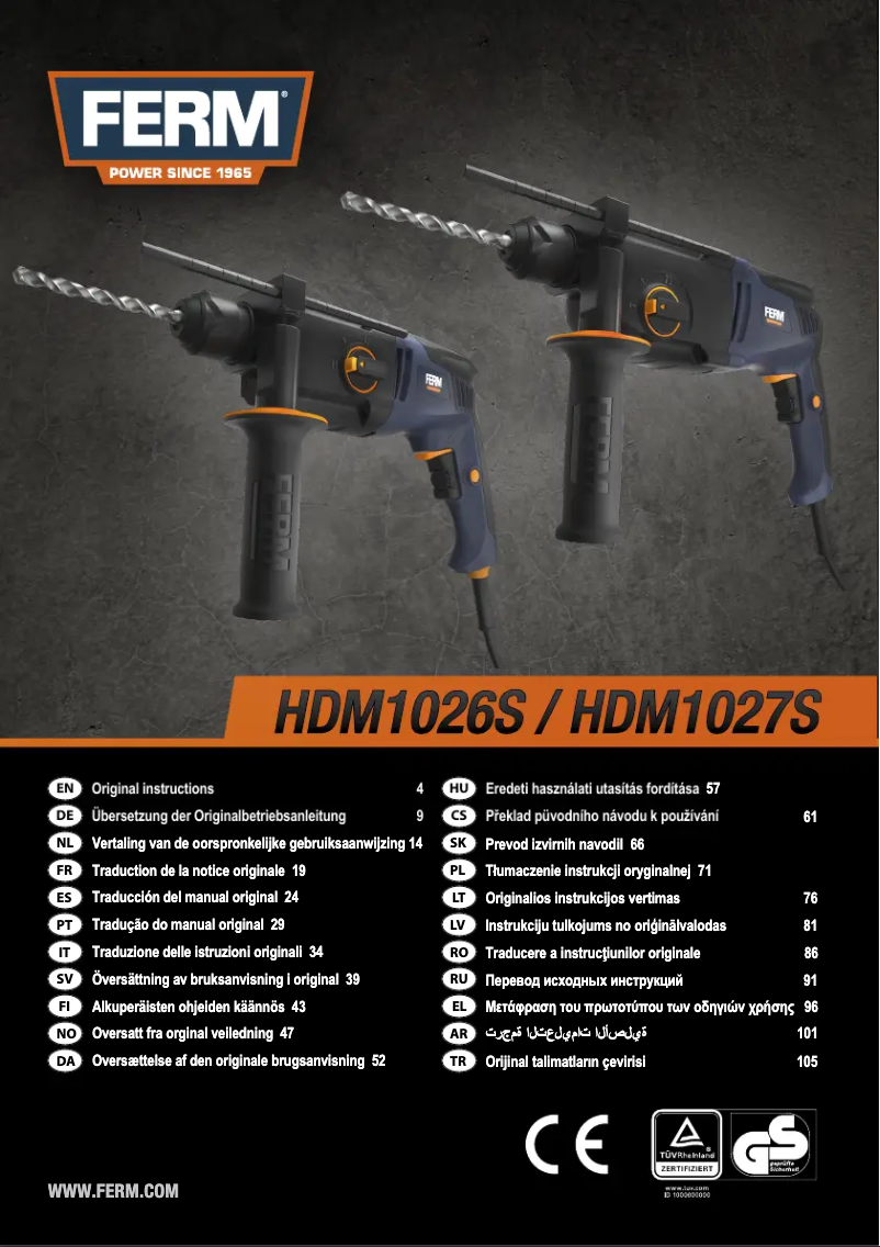 Página 1 del manual Manual de usuario Ferm HDM1026S