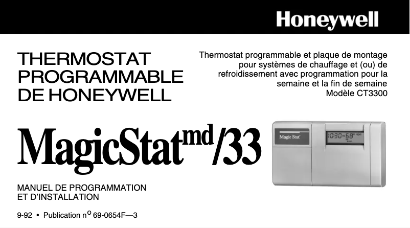 Página 1 del manual Manual de usuario Honeywell MagicStat 33