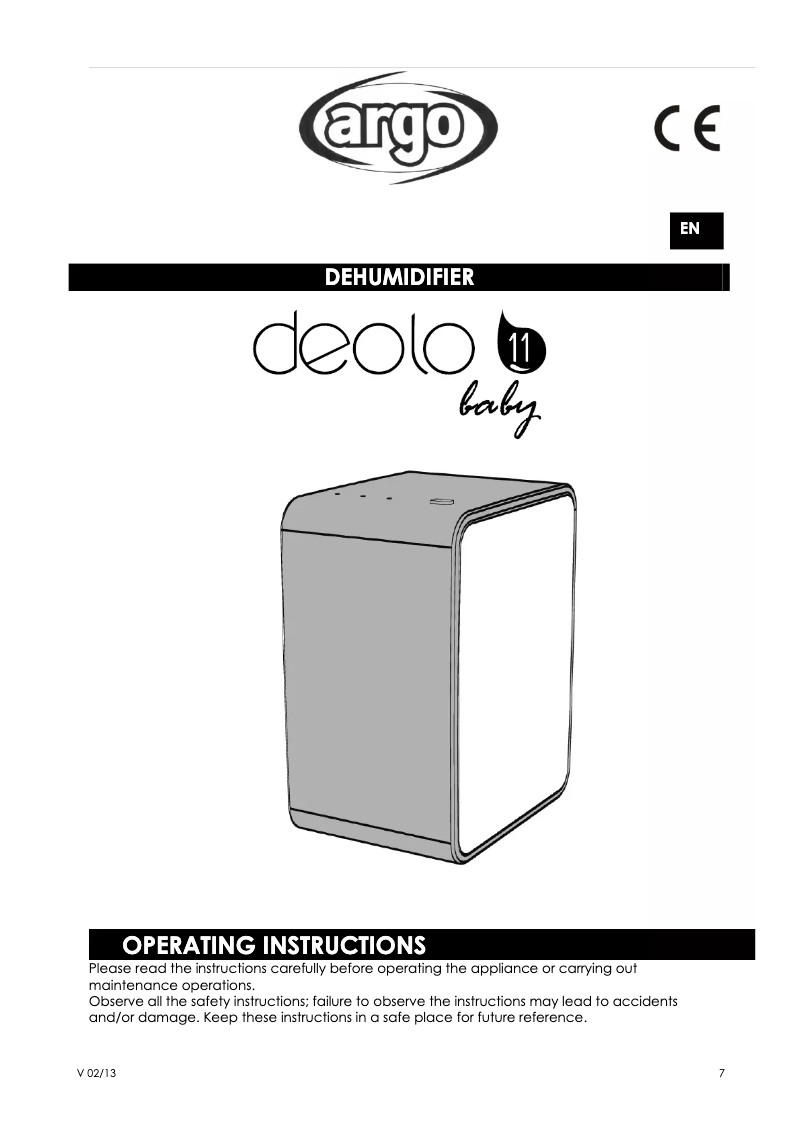 Página 1 del manual Manual de usuario Argoclima Deolo baby