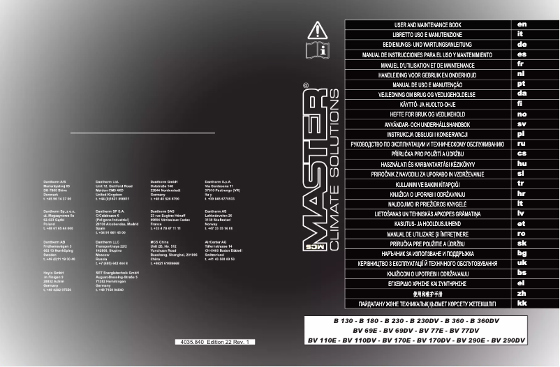 Página 1 del manual Manual de usuario Master BV-77