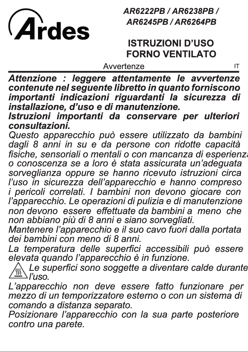 Página nº 1 - Manual de usuario Ardes AR6245PB