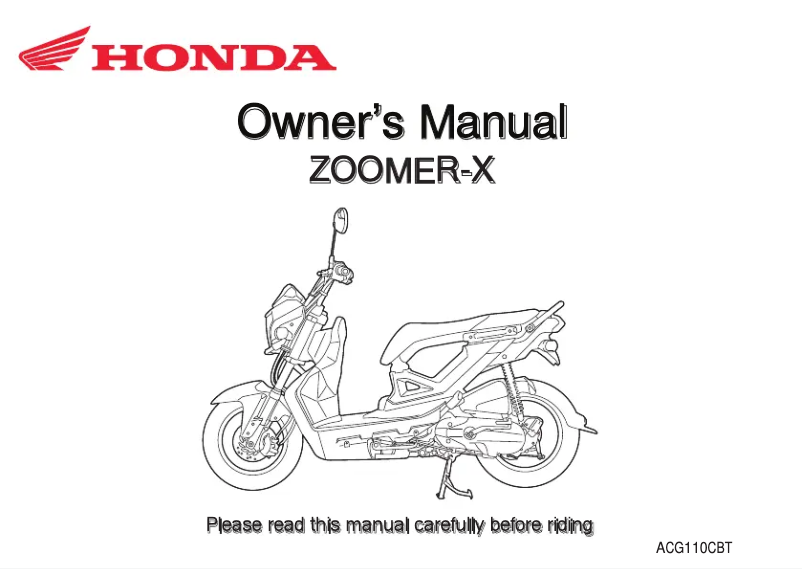 Imagen de la primera página del manual del dispositivo ZOOMER-X (2020)