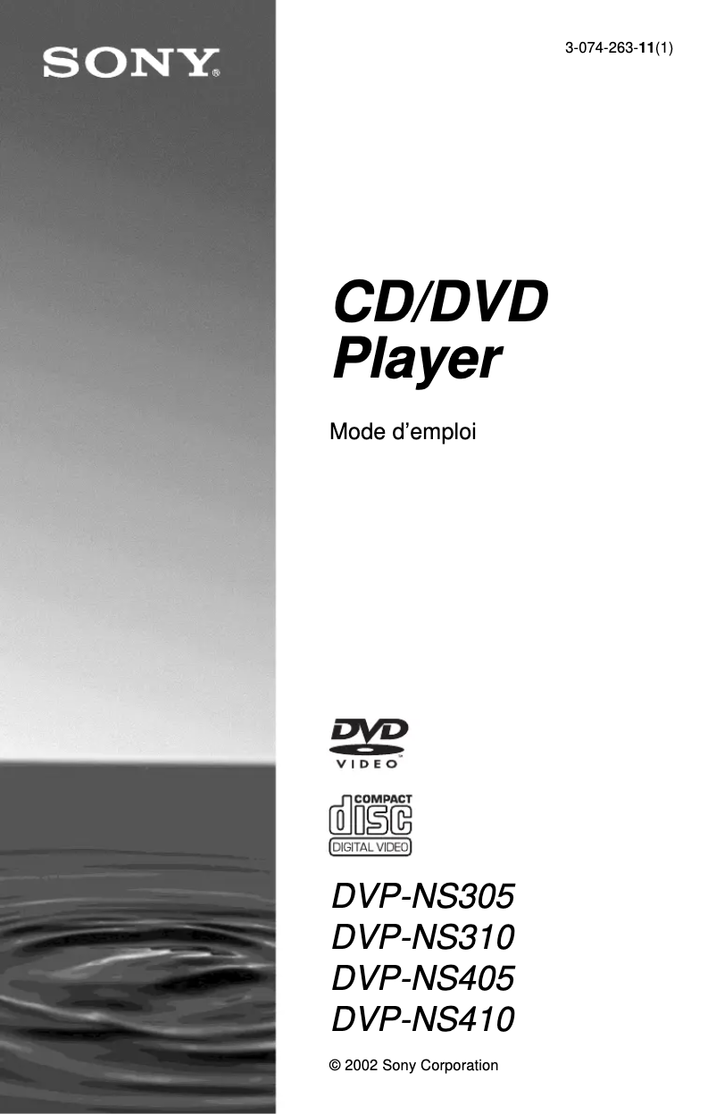 Imagen de la primera página del manual del dispositivo DVP-NS305