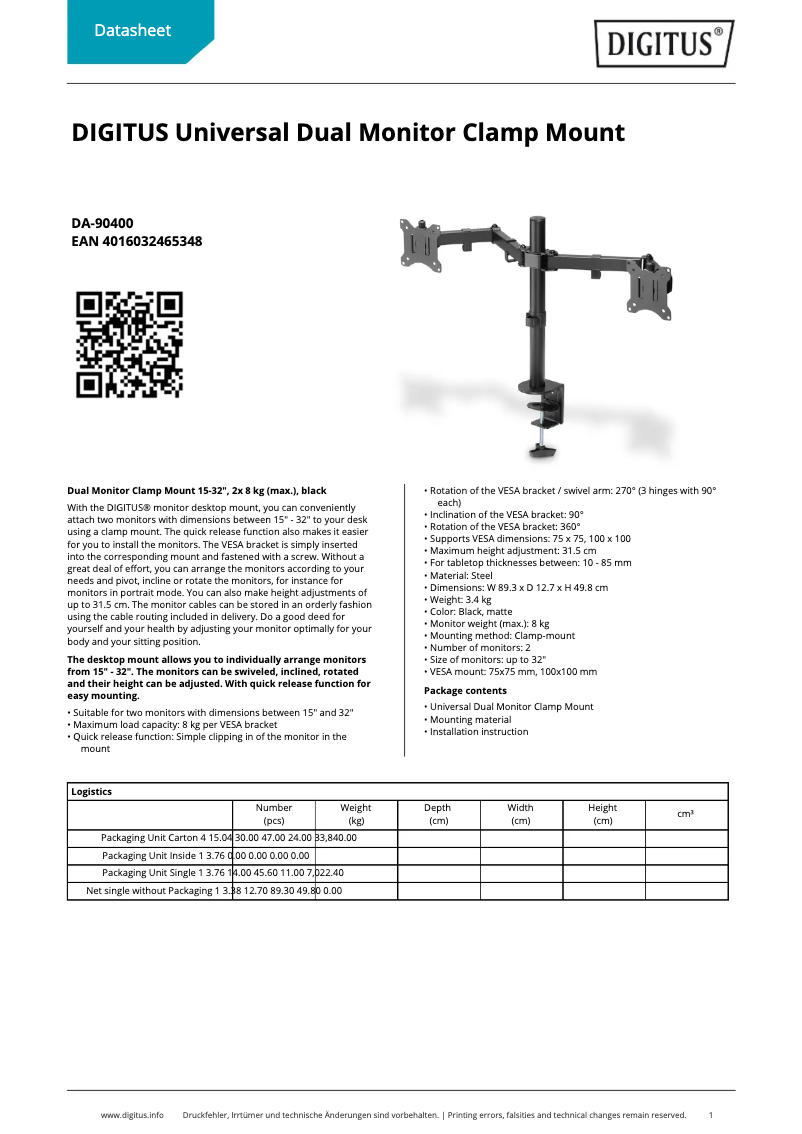 Página nº 1 - Ficha técnica Digitus DA-90400