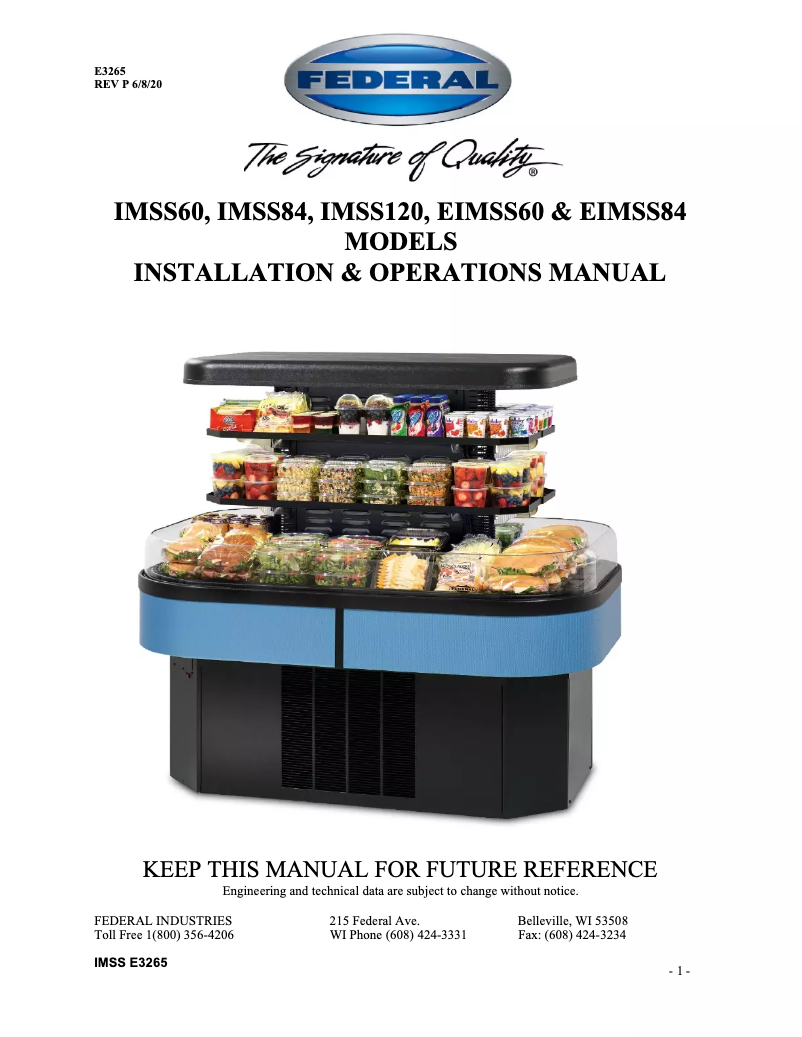Página 1 del manual Manual de usuario Federal EIMSS60SC-3