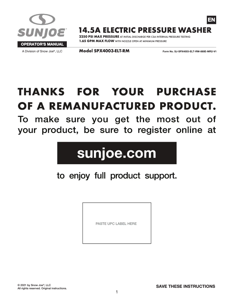 Imagen de la primera página del manual del dispositivo SPX4003-ELT-RM