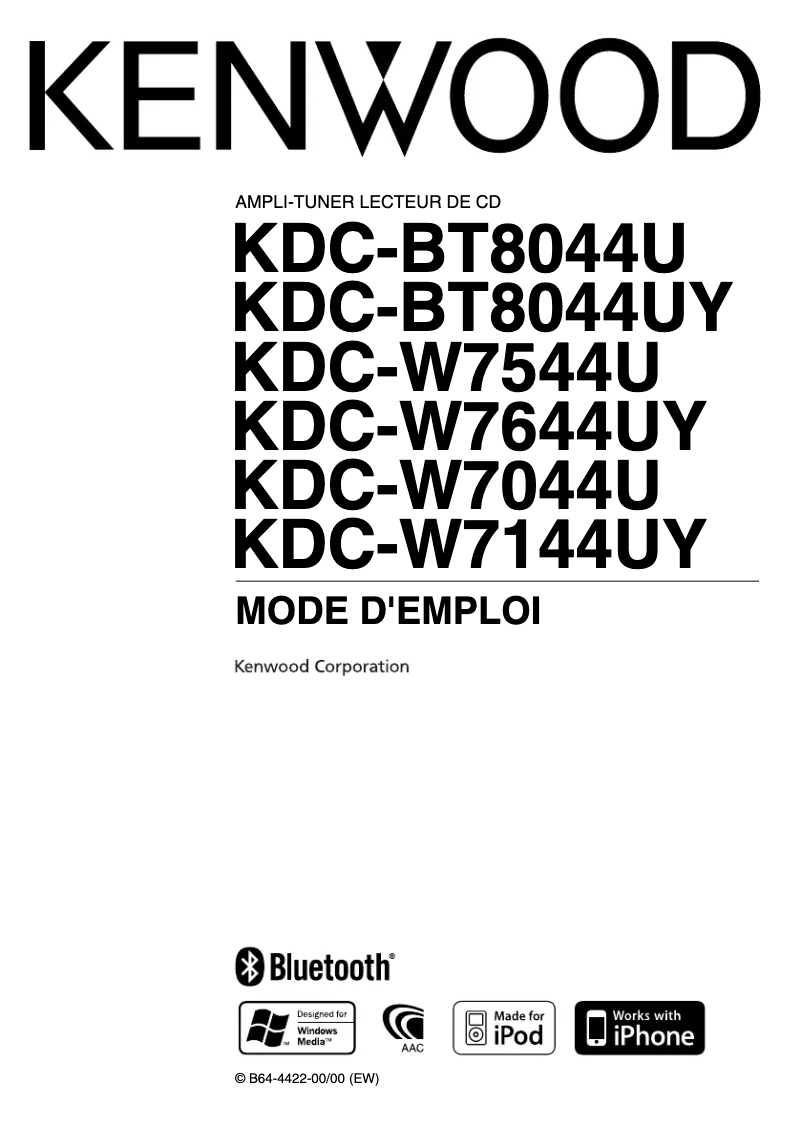 Página 1 del manual Manual de usuario Kenwood KDC-W7044U