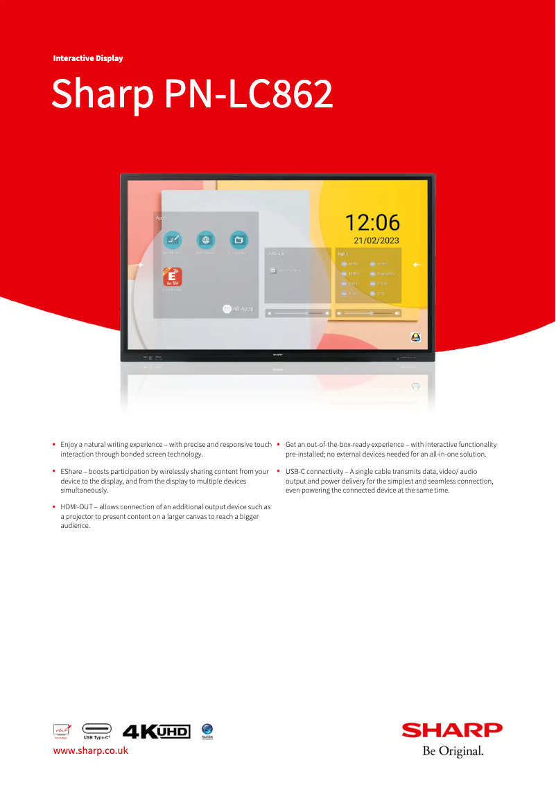 Imagen de la primera página del manual del dispositivo PN-LC862