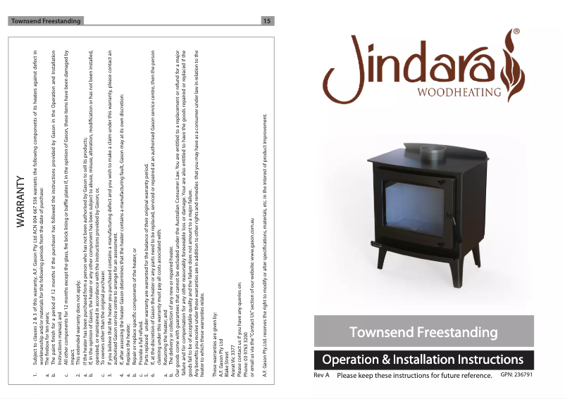 Imagen de la primera página del manual del dispositivo Townsend