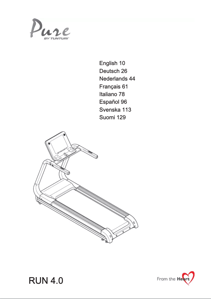 Página 1 del manual Manual de usuario Tunturi Pure Run 4.0