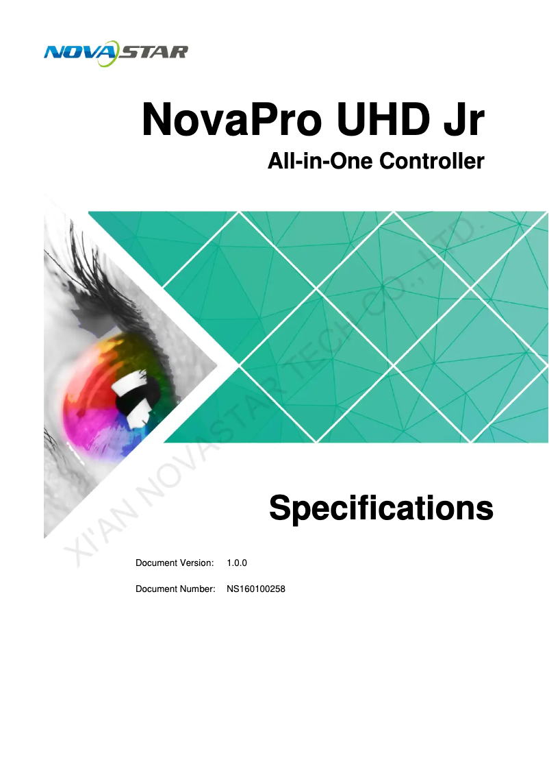 Imagen de la primera página del manual del dispositivo NovaPro UHD Jr