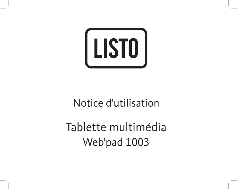 Página 1 del manual Manual de usuario Listo Web'Pad 1003