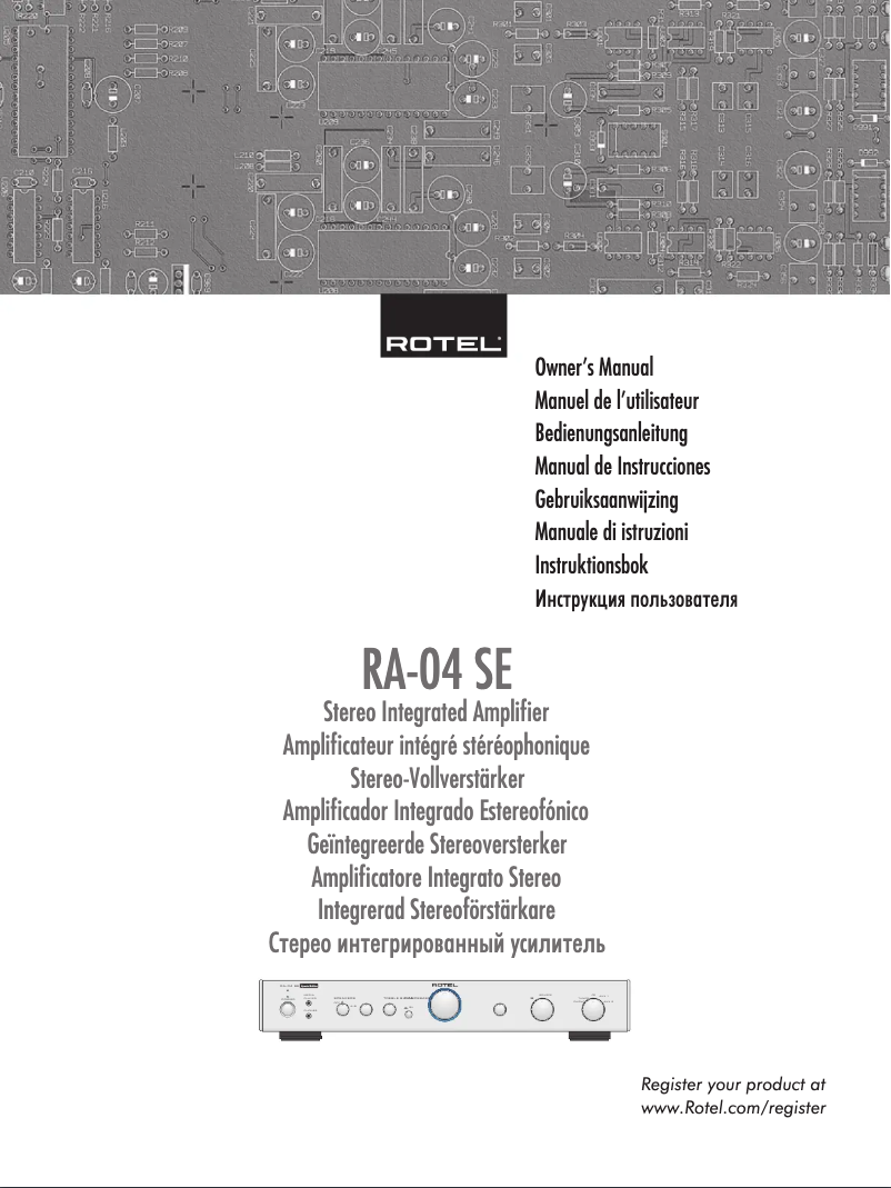 Página 1 del manual Manual de usuario Rotel RA-04SE