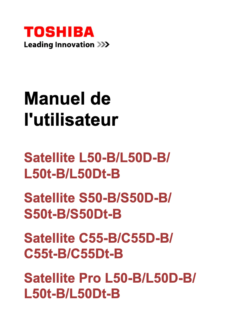 Imagen de la primera página del manual del dispositivo Satellite L50t-B
