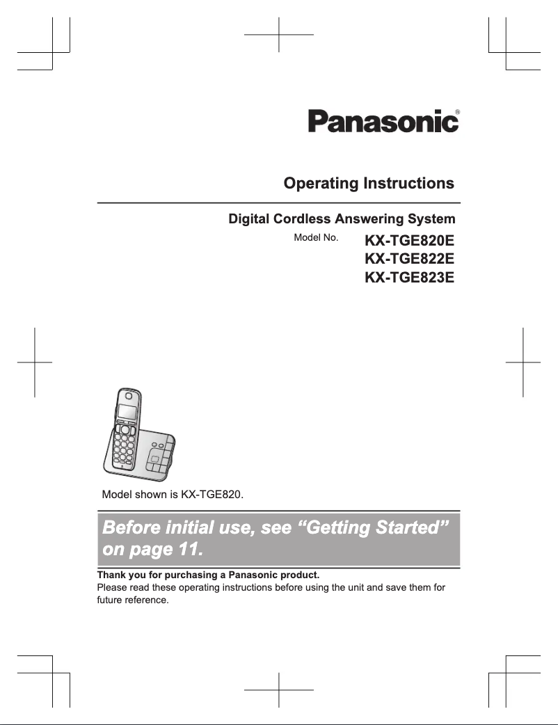 Página 1 del manual Manual de usuario Panasonic KX-TGE820E