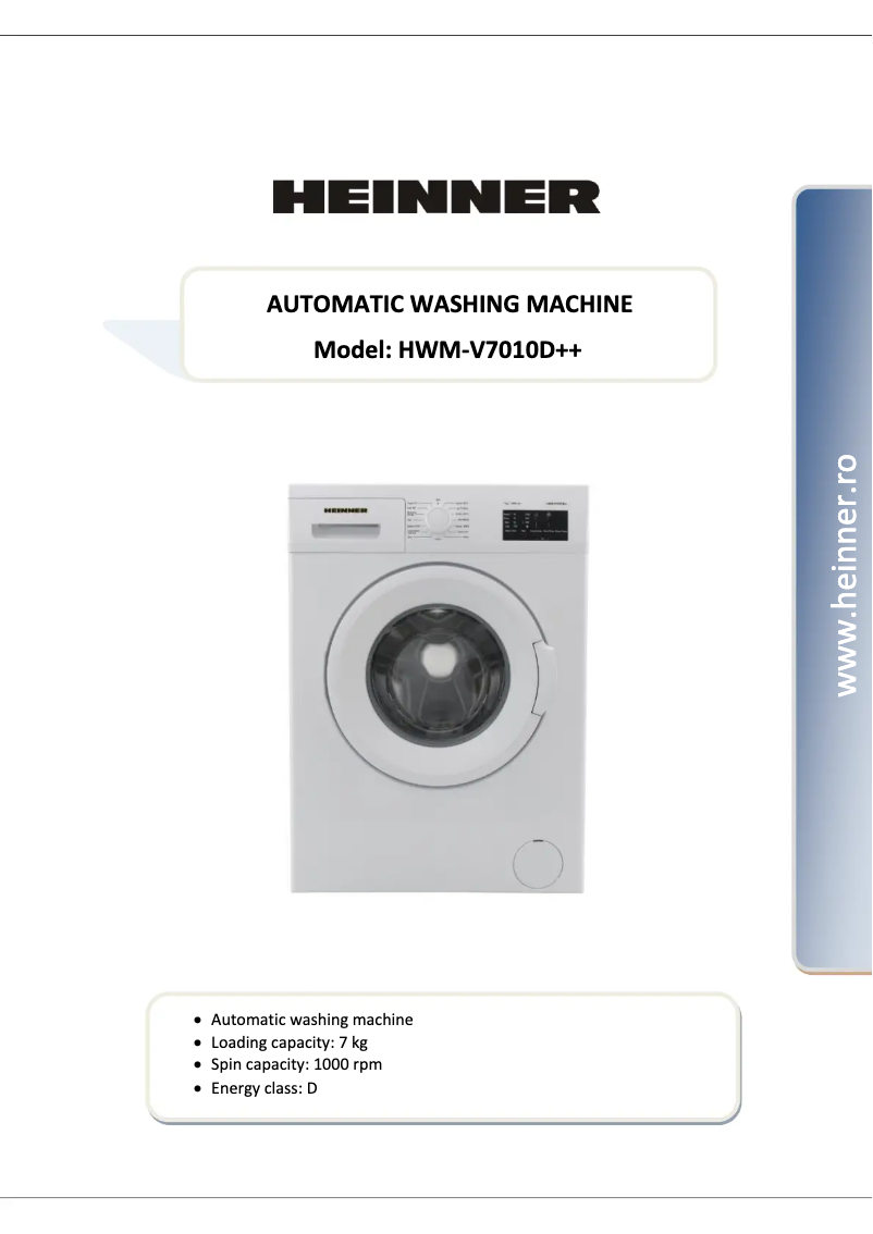 Imagen de la primera página del manual del dispositivo HWM-V7010D++