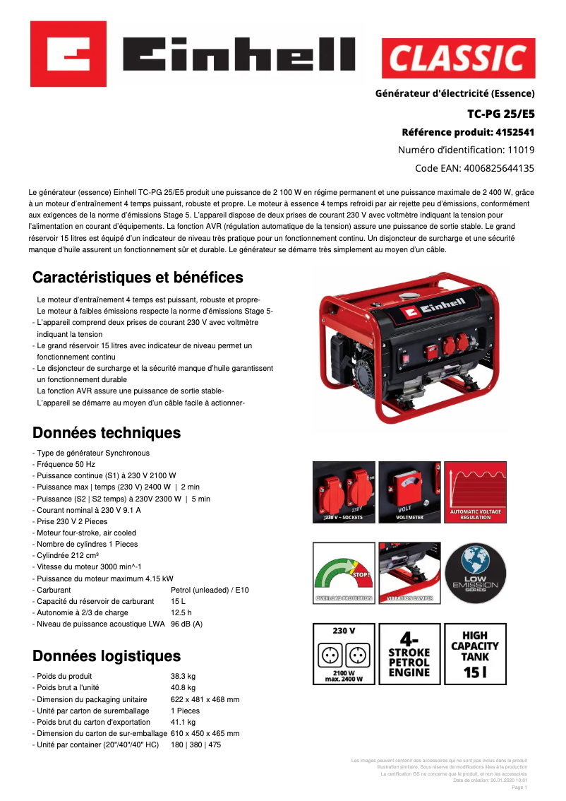 Imagen de la primera página del manual del dispositivo TC-PG 25/E5