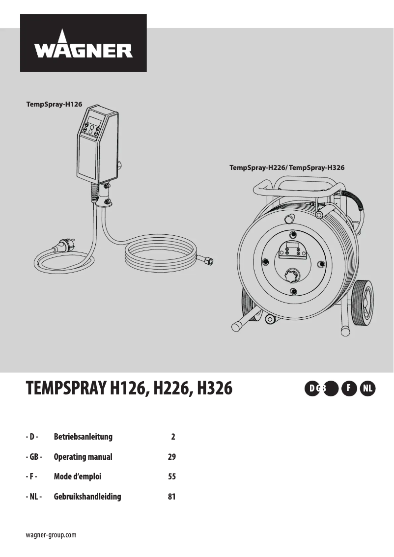Imagen de la primera página del manual del dispositivo TempSpray H326