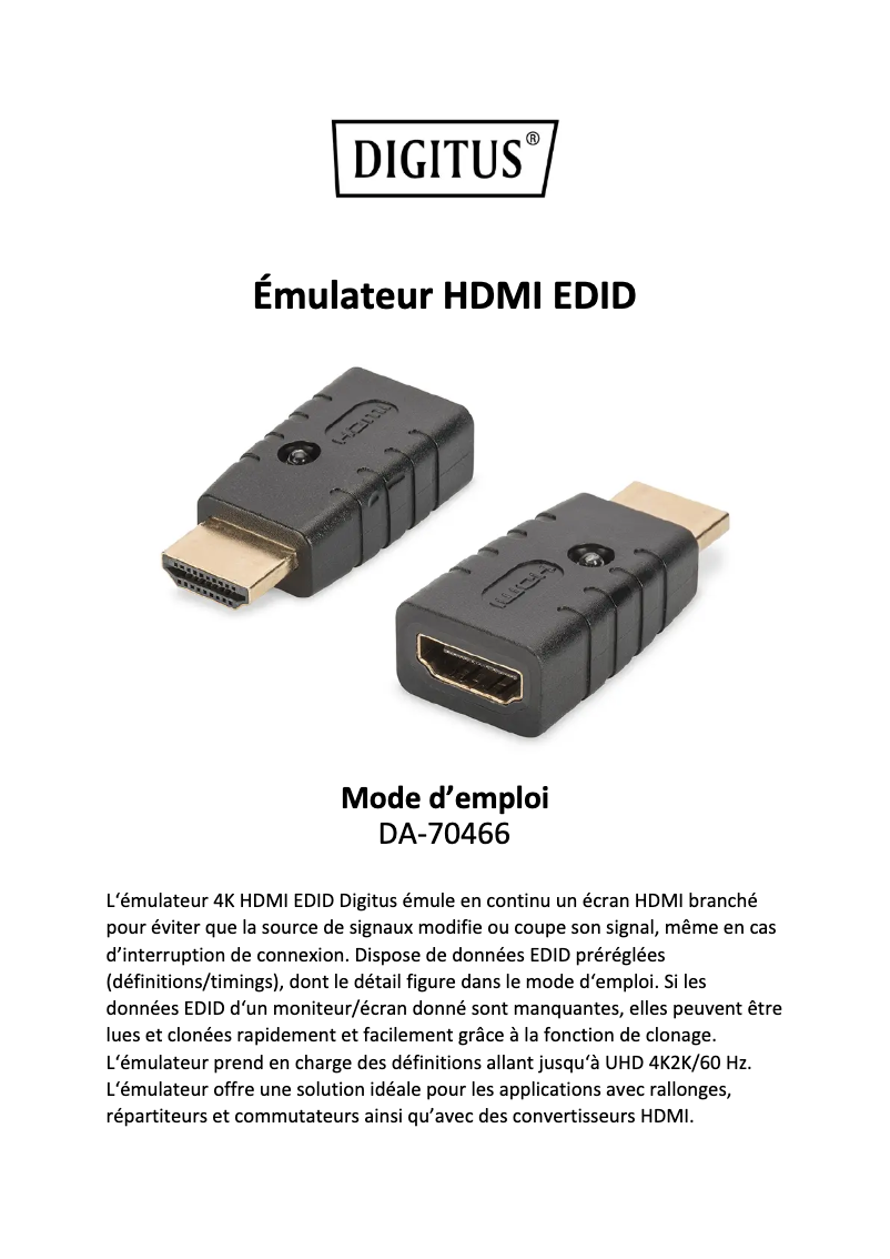 Página nº 1 - Manual de usuario Digitus DA-70466