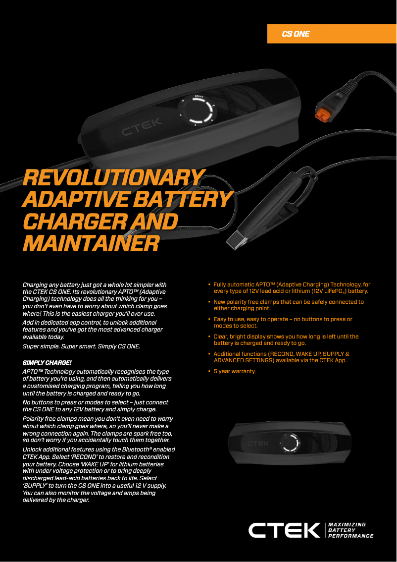 Imagen de la primera página del manual del dispositivo CS ONE