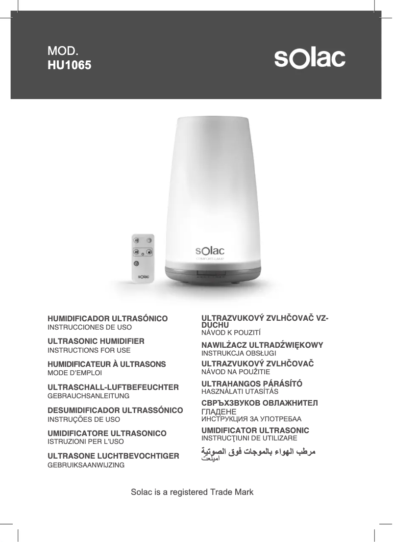 Página 1 del manual Manual de usuario Solac HU1065