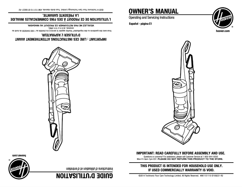 Imagen de la primera página del manual del dispositivo Whole House Elite UH71230