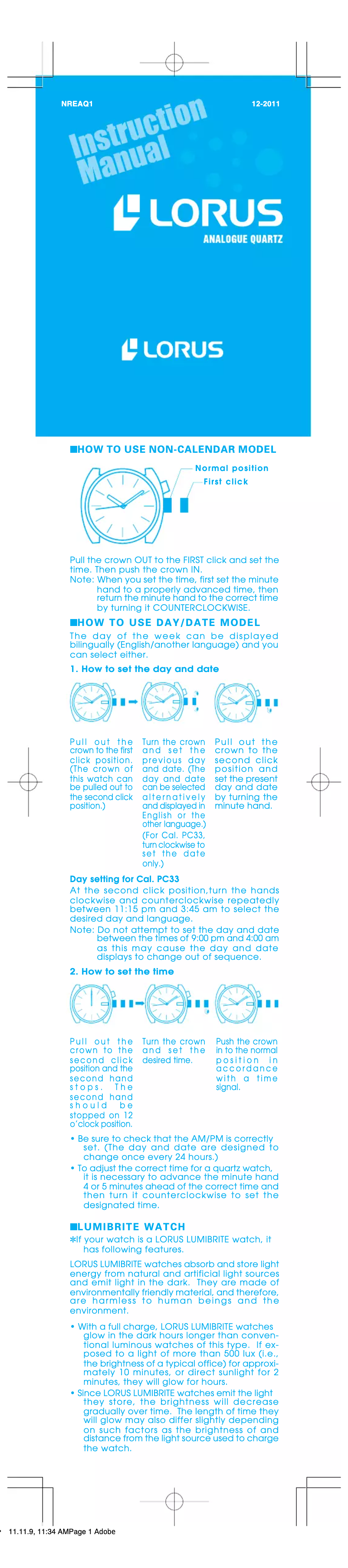 Imagen de la primera página del manual del dispositivo Sports RG266LX9