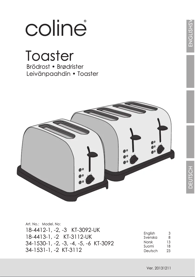Página 1 del manual Manual de usuario Coline KT-3112