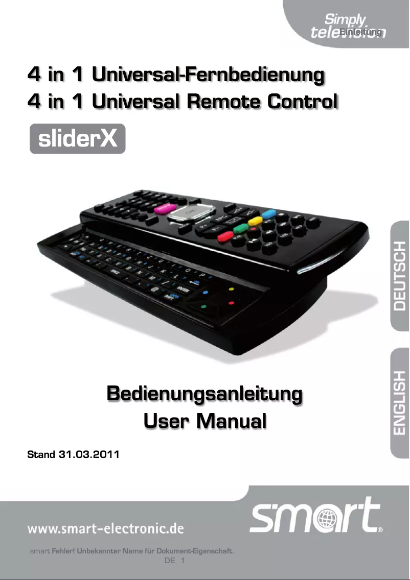 Página nº 1 - Manual de usuario Smart sliderX