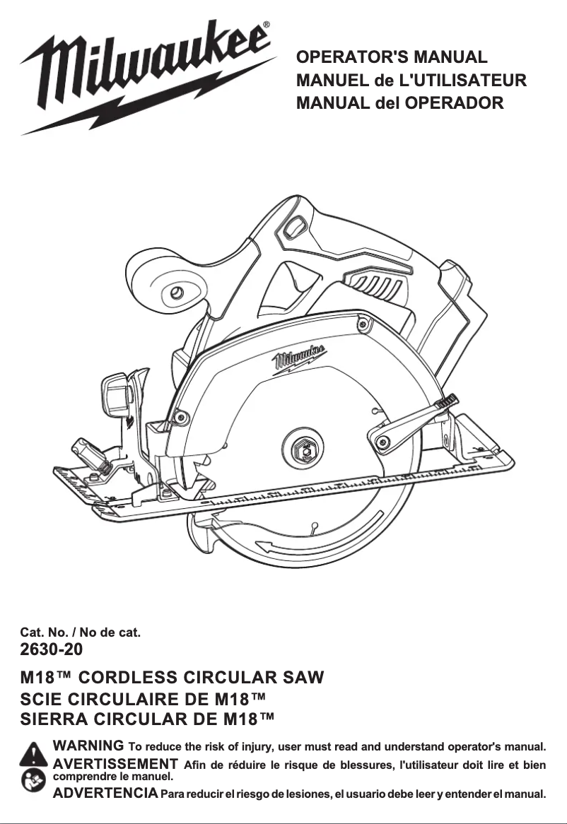 Imagen de la primera página del manual del dispositivo M18 2630-22