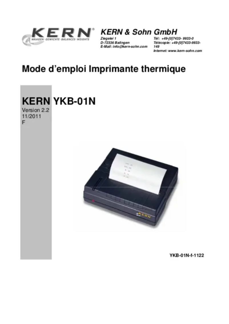 Página 1 del manual Manual de usuario Kern YKB-01N