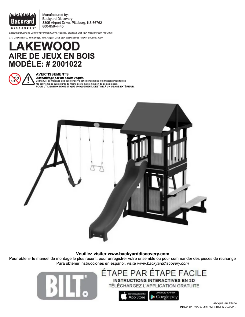 Página 1 del manual Manual de usuario Backyard Discovery Lakewood