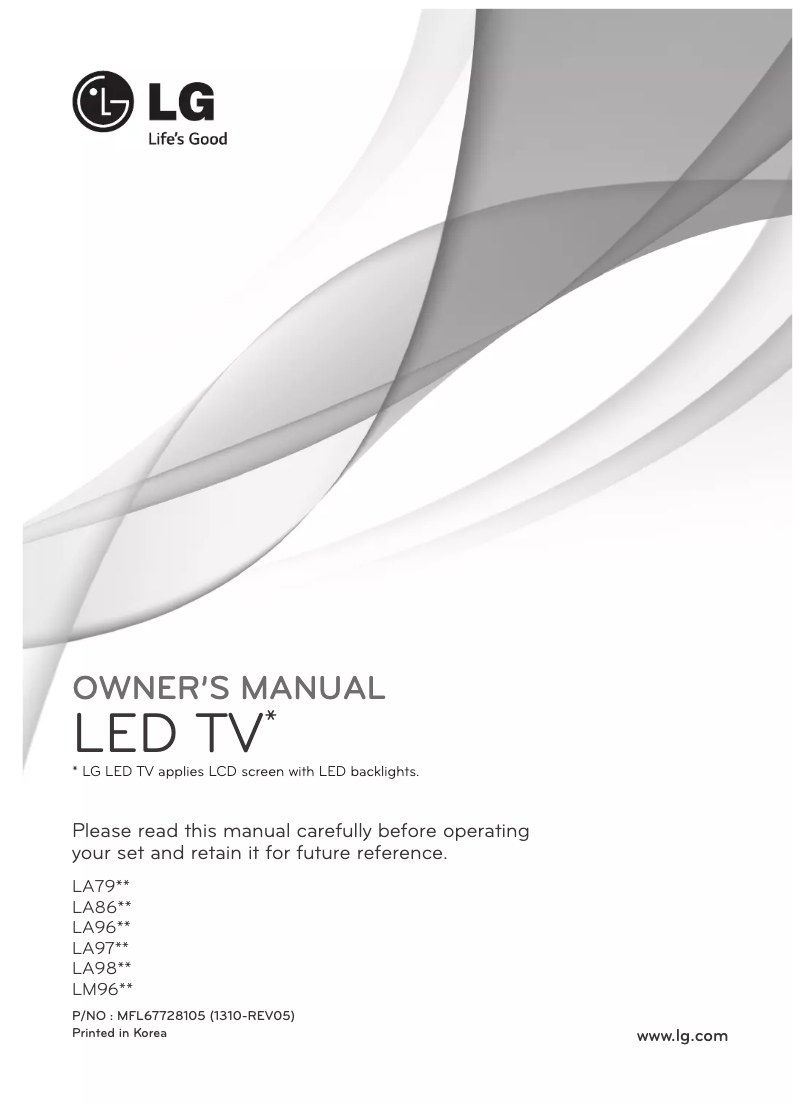 Imagen de la primera página del manual del dispositivo 65LA970V
