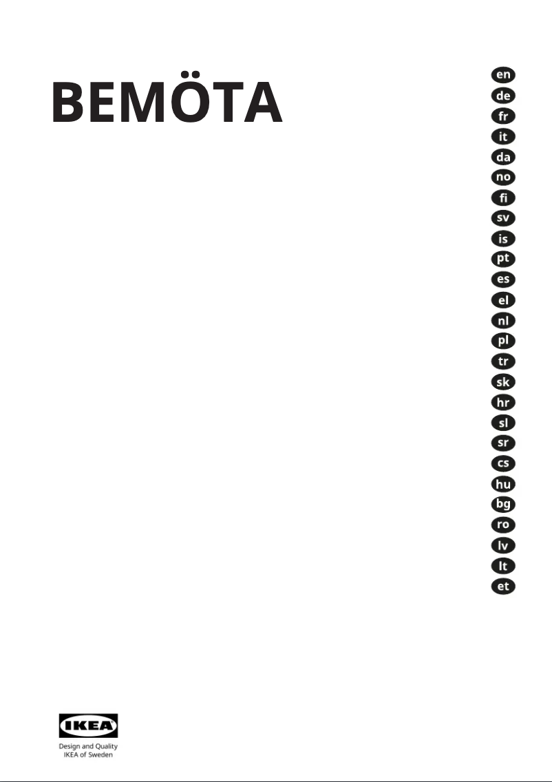 Imagen de la primera página del manual del dispositivo BEMÖTA 103.923.33