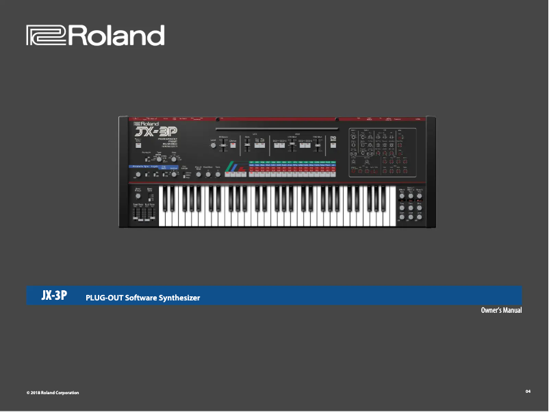Página 1 del manual Manual de usuario Roland JX-3P