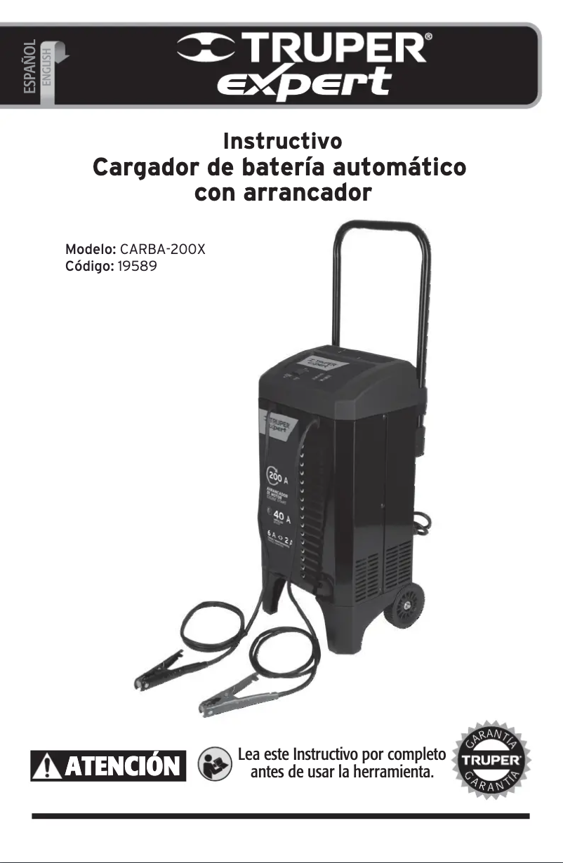 Imagen de la primera página del manual del dispositivo CARBA-200X