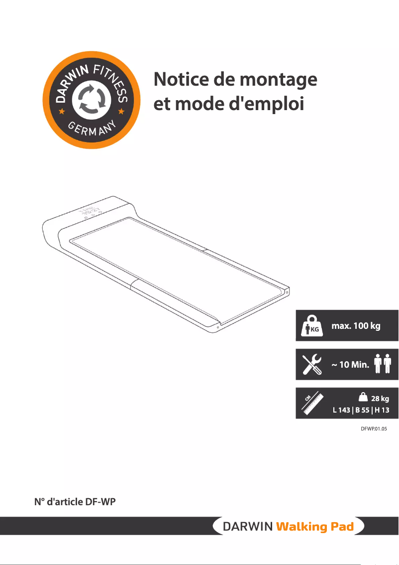 Imagen de la primera página del manual del dispositivo Walking Pad