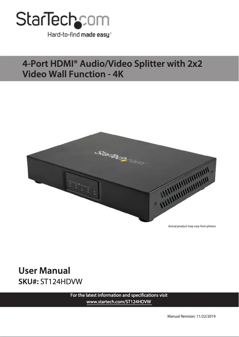 Imagen de la primera página del manual del dispositivo ST124HDVW