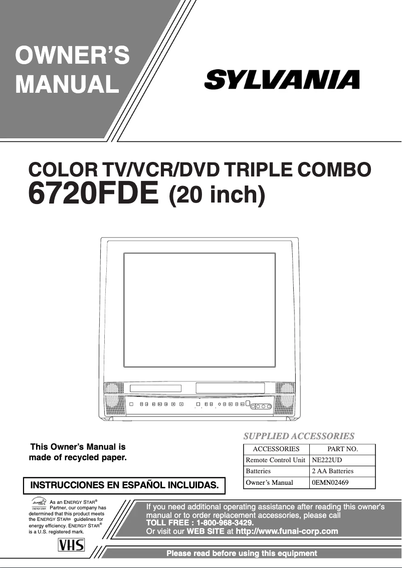Imagen de la primera página del manual del dispositivo 6720FDE