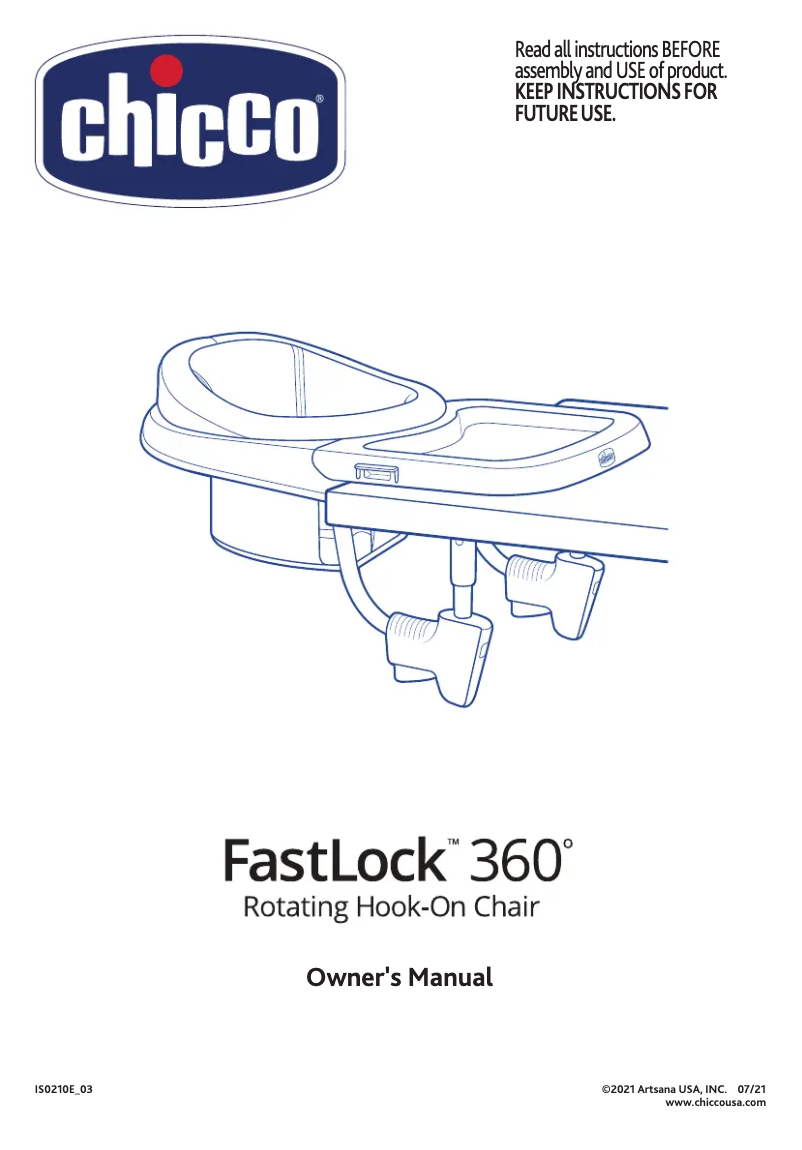 Imagen de la primera página del manual del dispositivo FastLock 360 Hook-on Chair