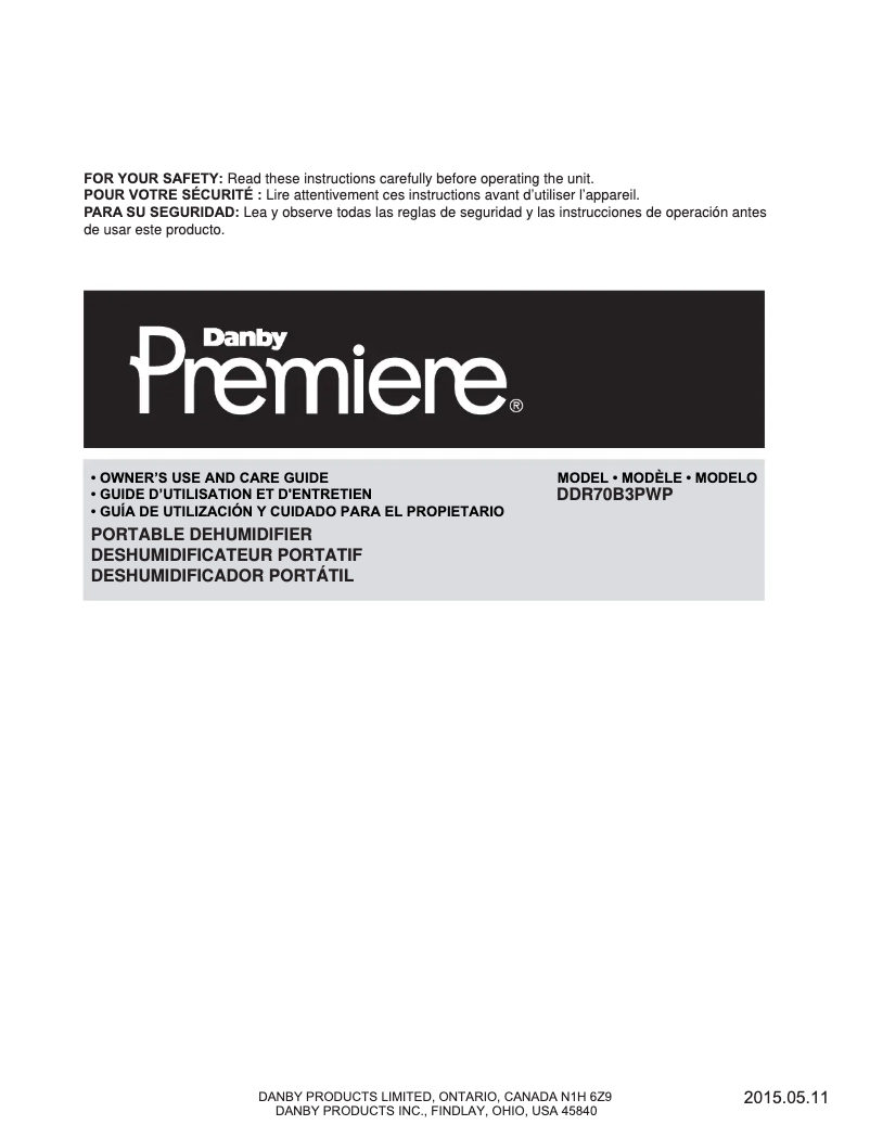 Página 1 del manual Manual de usuario Danby DDR70B3PWP