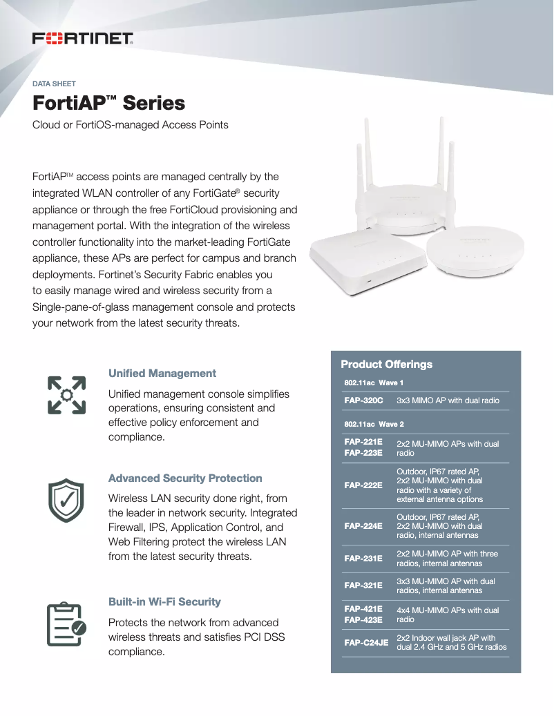 Página 1 del manual Manual de usuario Fortinet FortiAP 320C