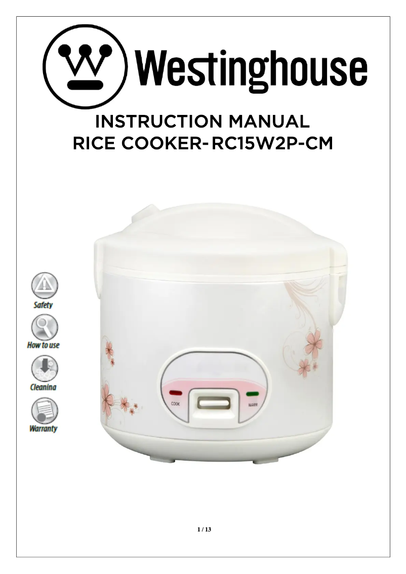 Imagen de la primera página del manual del dispositivo RC15W2P-CM
