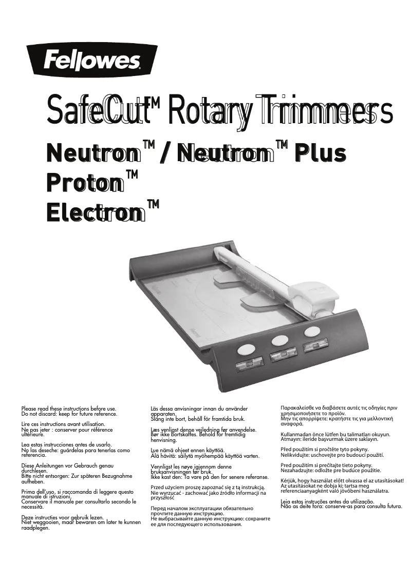 Página 1 del manual Manual de usuario Fellowes Electron A4