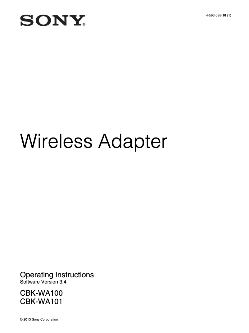 Imagen de la primera página del manual del dispositivo CBK-WA101